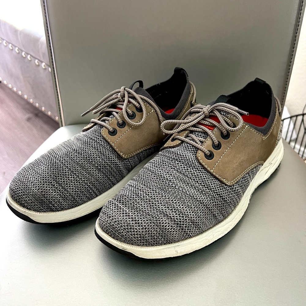 Dockers Casual Gray Knit Shoes Men's Size 10 Oxford Leather Comfort